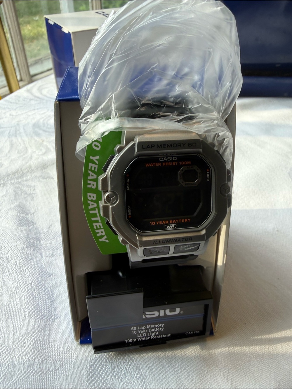 Casio Digital Watch with Teal Strap and Black Face